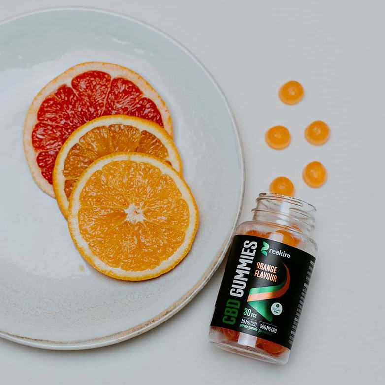 Reakiro CBD Vegan Gummies 300mg Orange flavour 30pcs