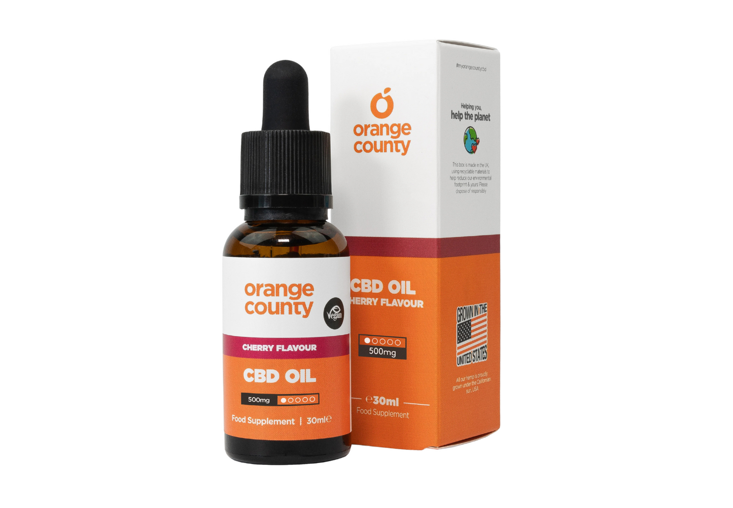 Orange County Cherry CBD Oil 500mg Broad-Spectrum (30ml)