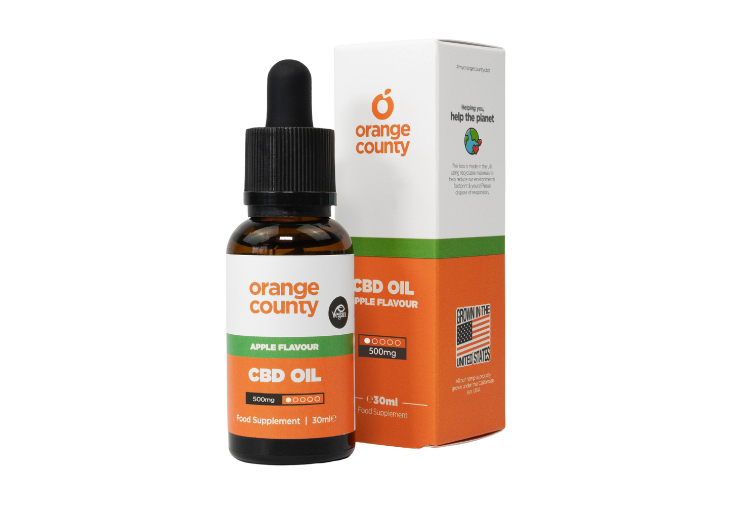 Orange County Apple CBD Oil 500mg Broad-Spectrum (30ml)
