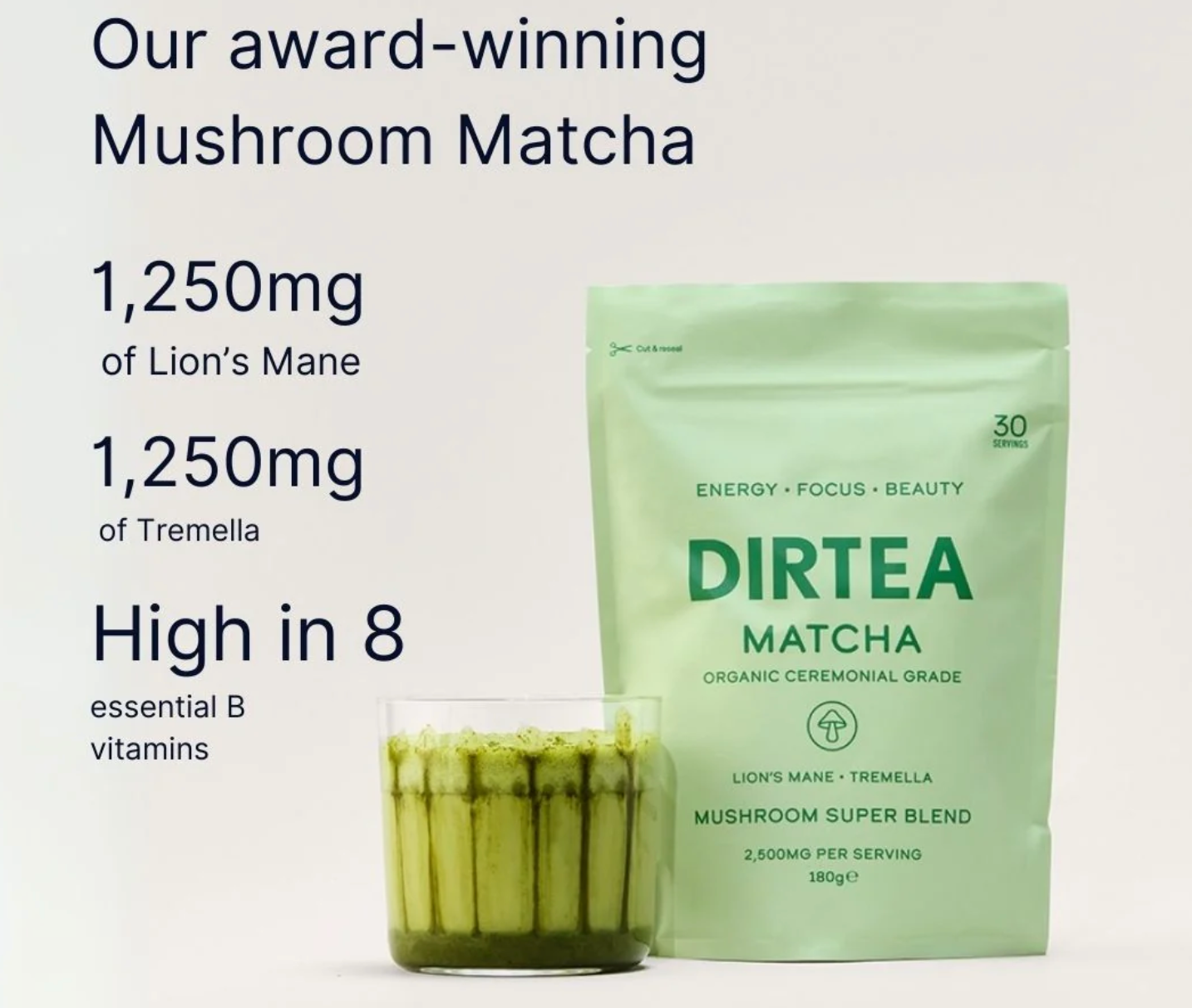 DIRTEA Matcha - Energy, focus, beauty 30 servings