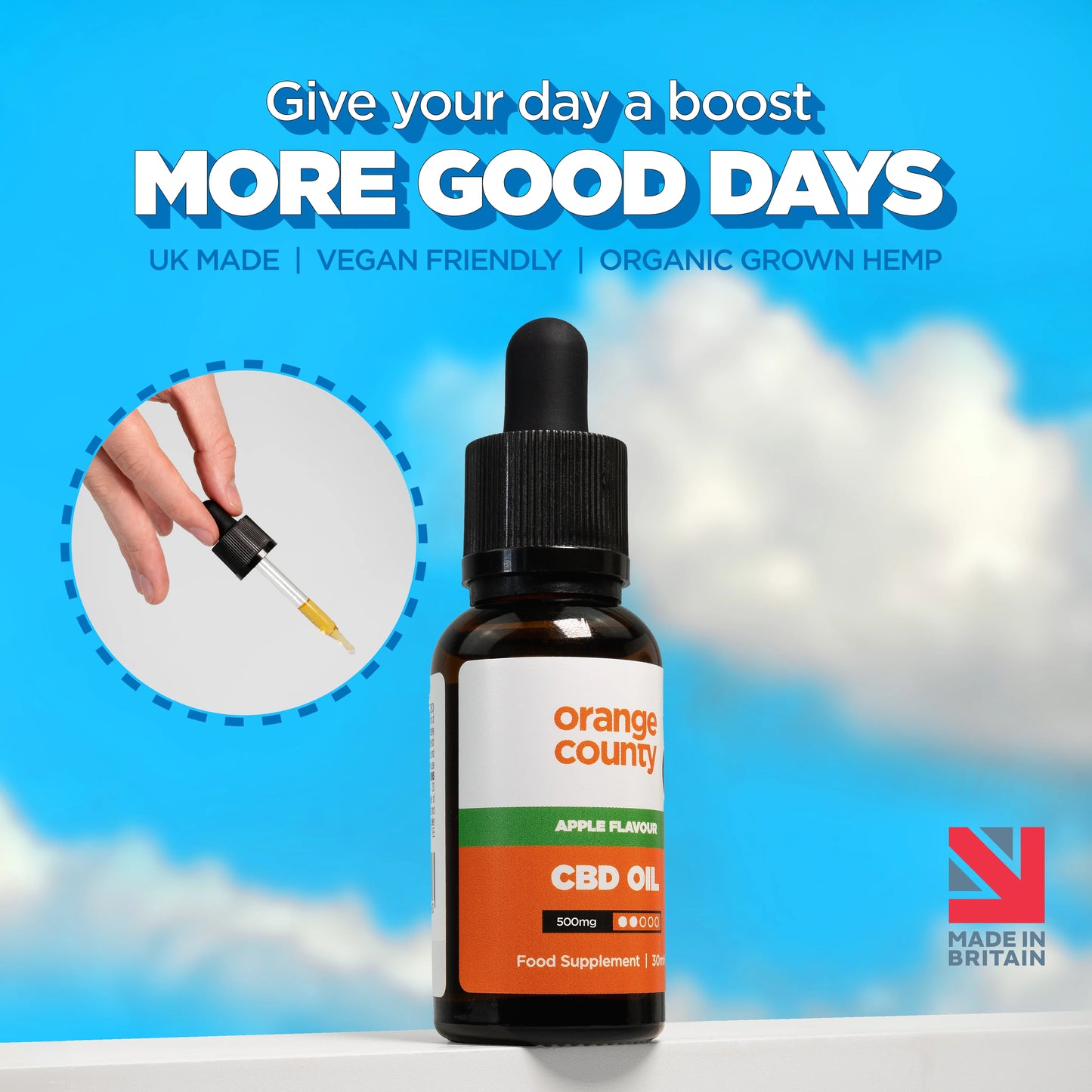 Orange County Apple CBD Oil 500mg Broad-Spectrum (30ml)