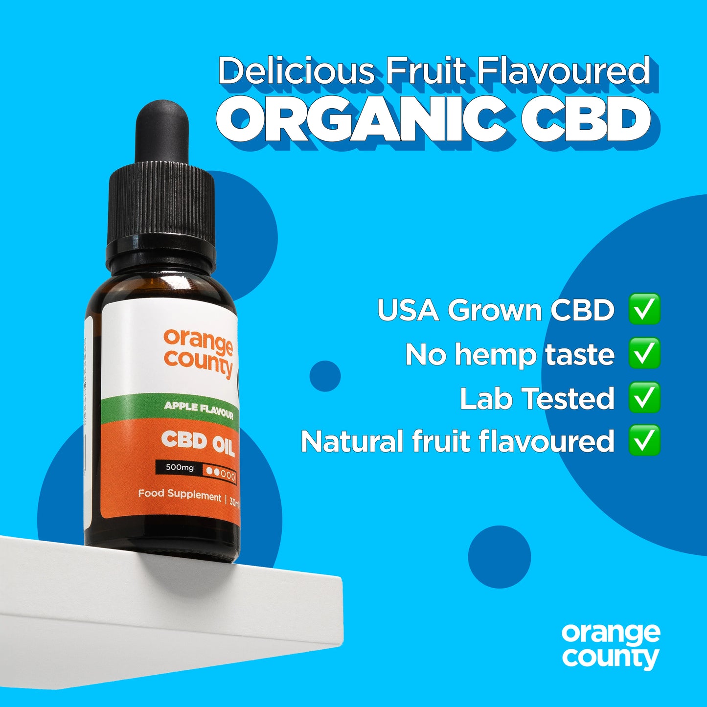 Orange County Apple CBD Oil 500mg Broad-Spectrum (30ml)
