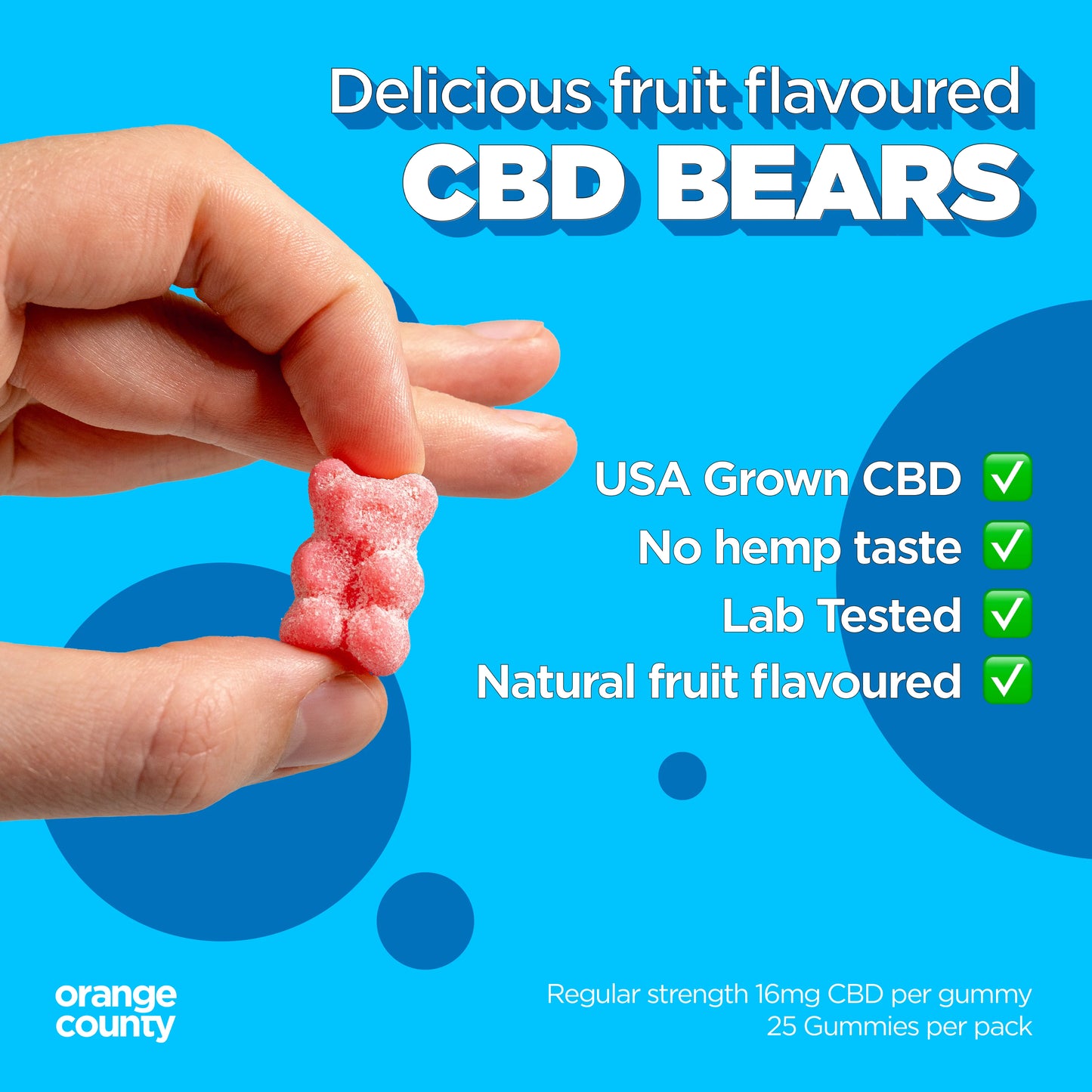 Orange County CBD Gummy Bears 400mg mix flavour 25pcs