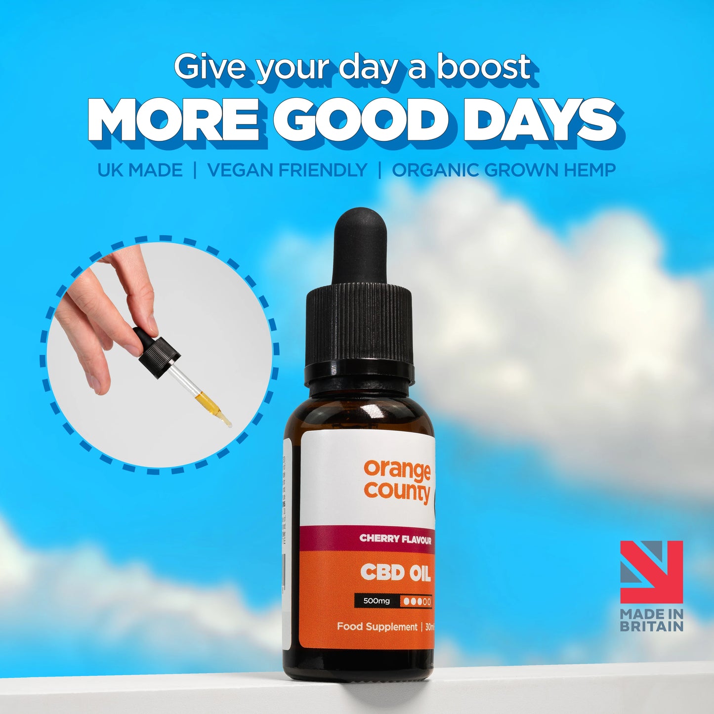 Orange County Cherry CBD Oil 500mg Broad-Spectrum (30ml)