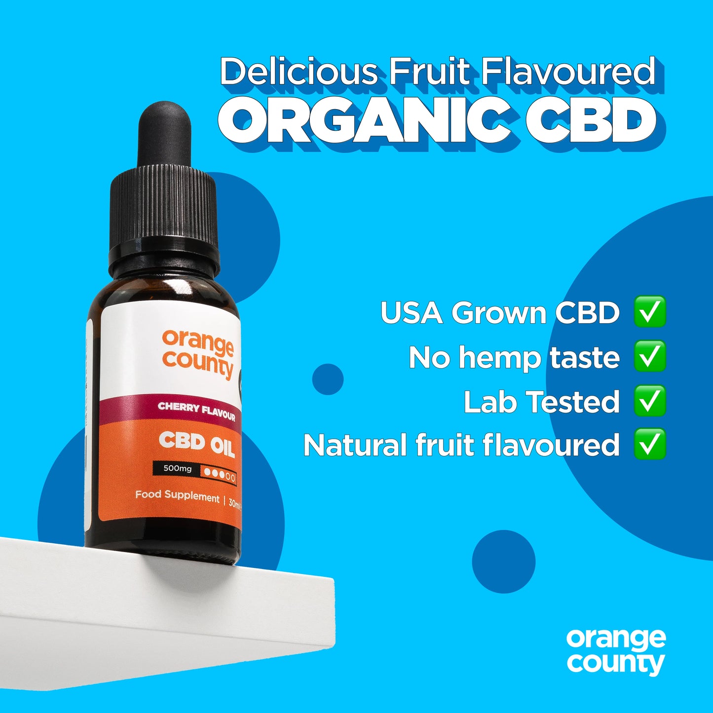 Orange County Cherry CBD Oil 500mg Broad-Spectrum (30ml)