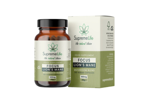 Supreme CBD Lions Mane Mushroom Vegan Capsules - Focus (500mg)