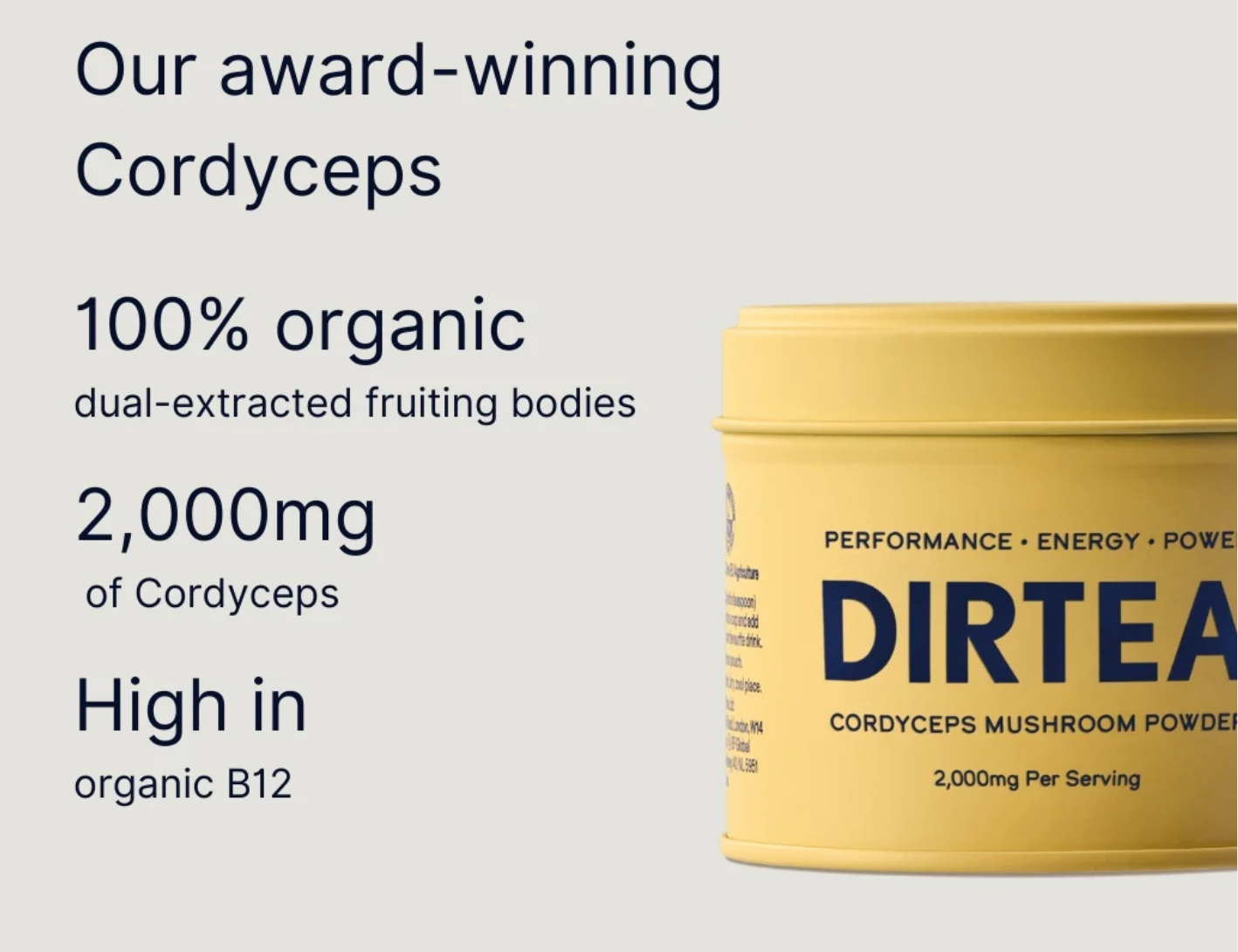 DIRTEA Performance Powder - Performance, energy, power - 30 servings