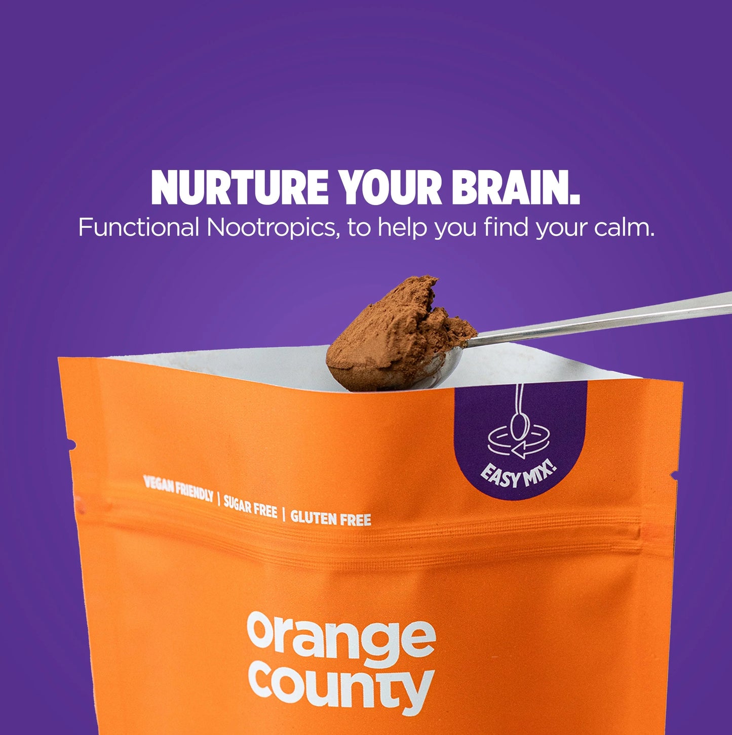 Orange County (Sample Size) Calm & Unwind Adaptogen BRAIN FOOD. Mushroom Drink | Chocolate Flavoured
